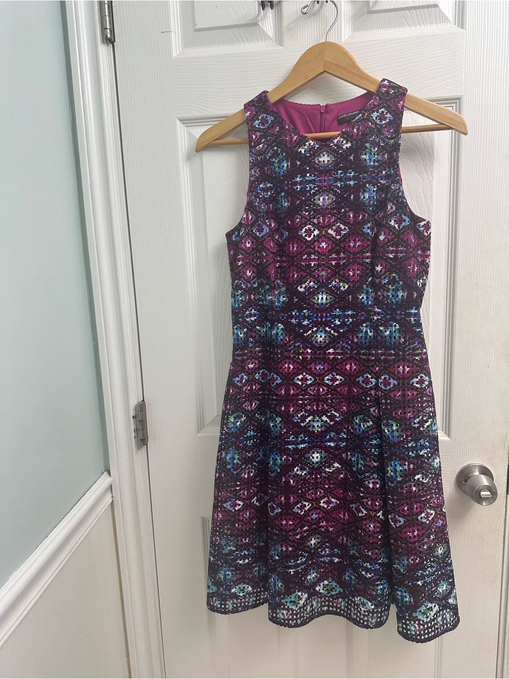 Maggie London Women's Sleeveless Patterned Fit & Flare Dress-Size 6